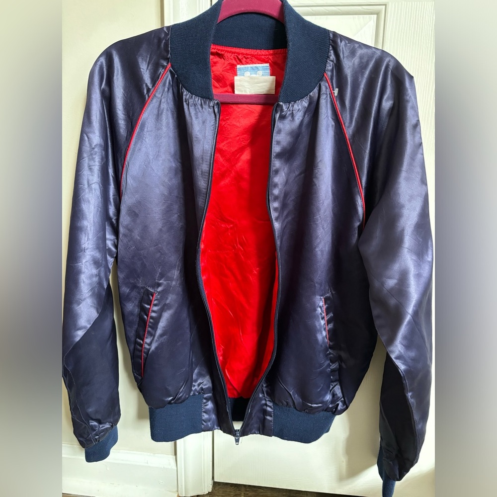 Vintage 80s Disney Fantasia Mickey Mouse Satin Bomber Jacket Size L. Wizard - Picture 3 of 10